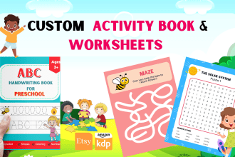 design custom children worksheets for amazon kdp business