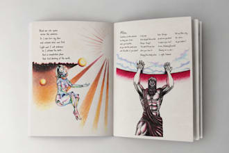 illustrate your poems for a poetry book or cover in colored pencils