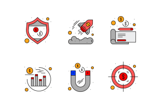 design custom flat icon set for website or app