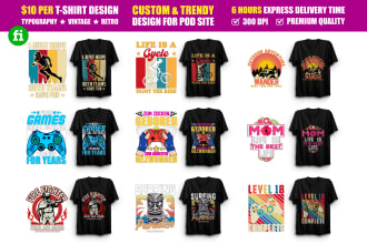 do custom graphic t shirt design for pod business