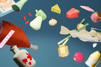 create a bundle of 10 small stylised 3d props