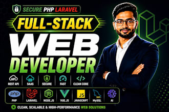 build PHP laravel full stack web app, saas and rest API