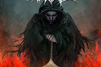 creat a dark detailed album cover