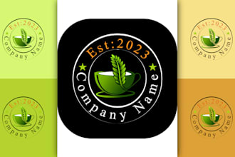 design drinks coffee and tea restaurant logo with free menu design
