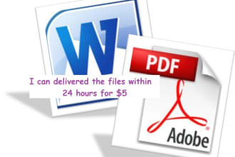 do word to pdf converting for dollar 5