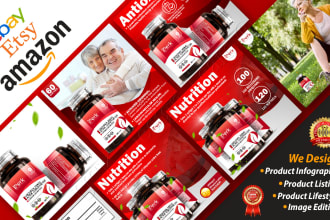 design amazon product listing images or amazon product infographic