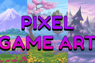create pixel game art, tilesets, props, backgrounds