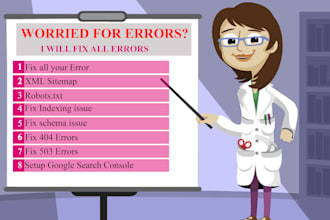 fix google search console errors, setup all webmaster tools