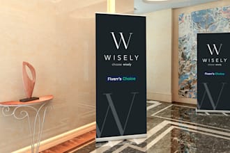 create roll up banner design with print ready files