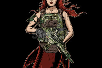 design illustration tactical female character
