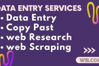 data entry, data collection, email scrap, web scrapping