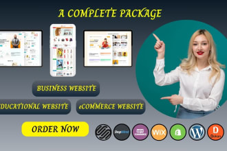 build a business website, lms website, or ecommerce store using wordpress or wix