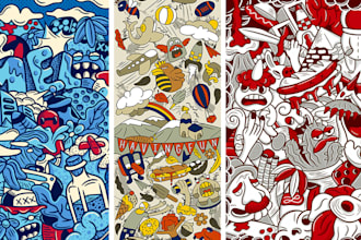 create doodle art illustration, cartoon in hand drawn style