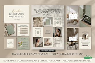design luxury minimalist wellness instagram templates in canva