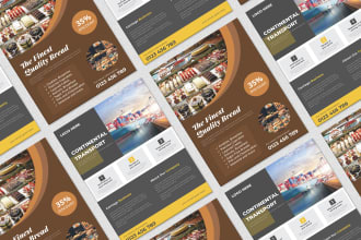 design professional flyers for bakery, electronics product, and carriage service
