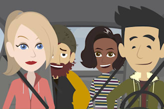 create a 2d animated explainer and text animation video