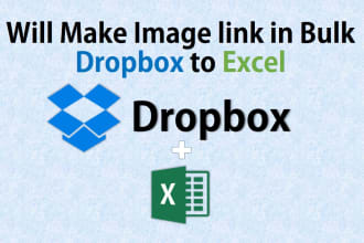 upload bulk images in dropbox, collect links in excel CSV format