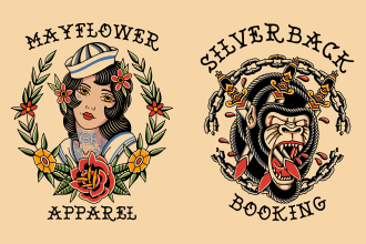 draw awesome old school tattoo style designs
