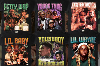 design a vintage 90s bootleg rap tee for you