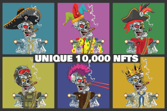 create unique cartoon character with 10k nft art collection