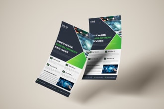 design roll ups for software development, nail spa, and motocross tournaments