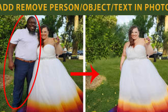 add remove persons,objects,text or logo and photo editing