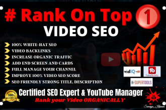 be your youtube channel manager and video SEO expert for top video ranking