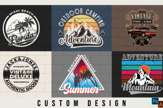 do retro or vintage graphic t shirt and custom merch design