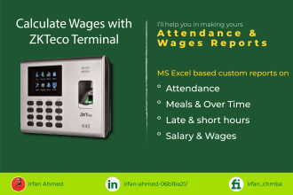calculate payroll, overtime, salary, wages by using the zkteco terminals data