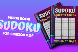 create sudoku puzzle book cover and interior for amazon KDP