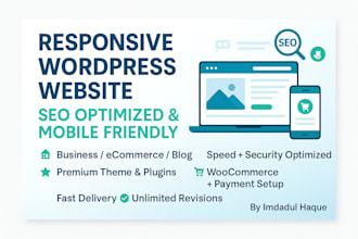 build a professional wordpress website and SEO ready landing page