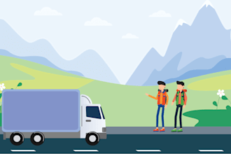 create custom unique flat illustration