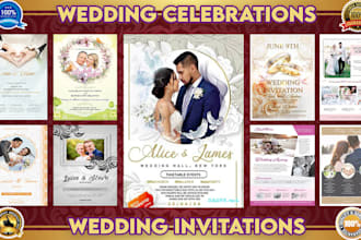 design unique wedding flyers within 6 hours