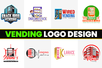 create a modern vending machine logo for your brand