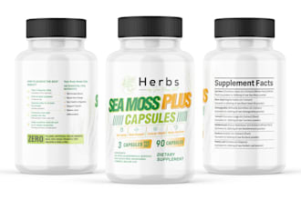 design seamoss label, honey, spice, pepper, salsa and sauce label design