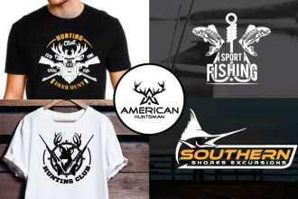 design modern outdoor hunting and fishing logo