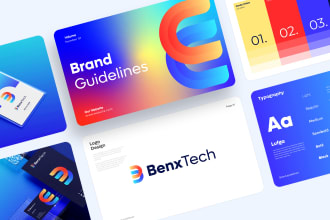 design modern logo with brand style guide and brand identity