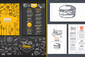 design an attractive restaurant, coffee and bar  menu