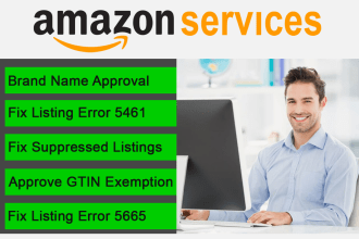 remove or fix amazon listing error 5665, 5461, gtin exemption brand approval