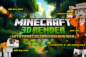 design you a minecraft 3d render