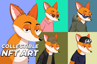 create collectible nft cartoon character arts