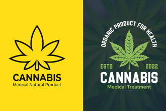 design unique cannabis, weed, marijuana, hemp, cbd oil logo