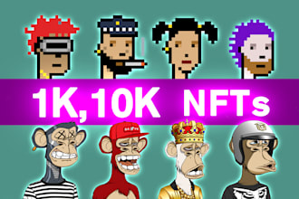 Hot Deals!  design and generate unique pixel art nfts for 1k, 10k nft art collection