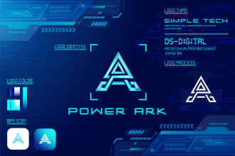 do modern website tech technology security cyber crypto app software logo design