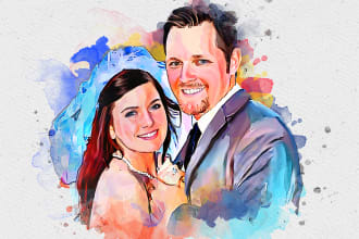draw watercolor painting or digital art from your any photo