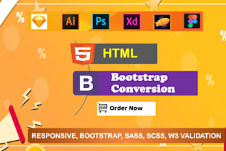 convert psd to html, figma to html, xd to html, sketch to html bootstrap