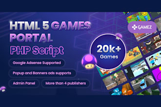 develop the arcade games website with 12000 games and monetize with ads