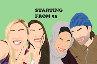 draw your potrait into simple cartoon