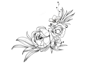 Best Deals!  draw a beautiful custom floral tattoo design