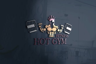 do creative gym, wellness, fitness, lock logo for you